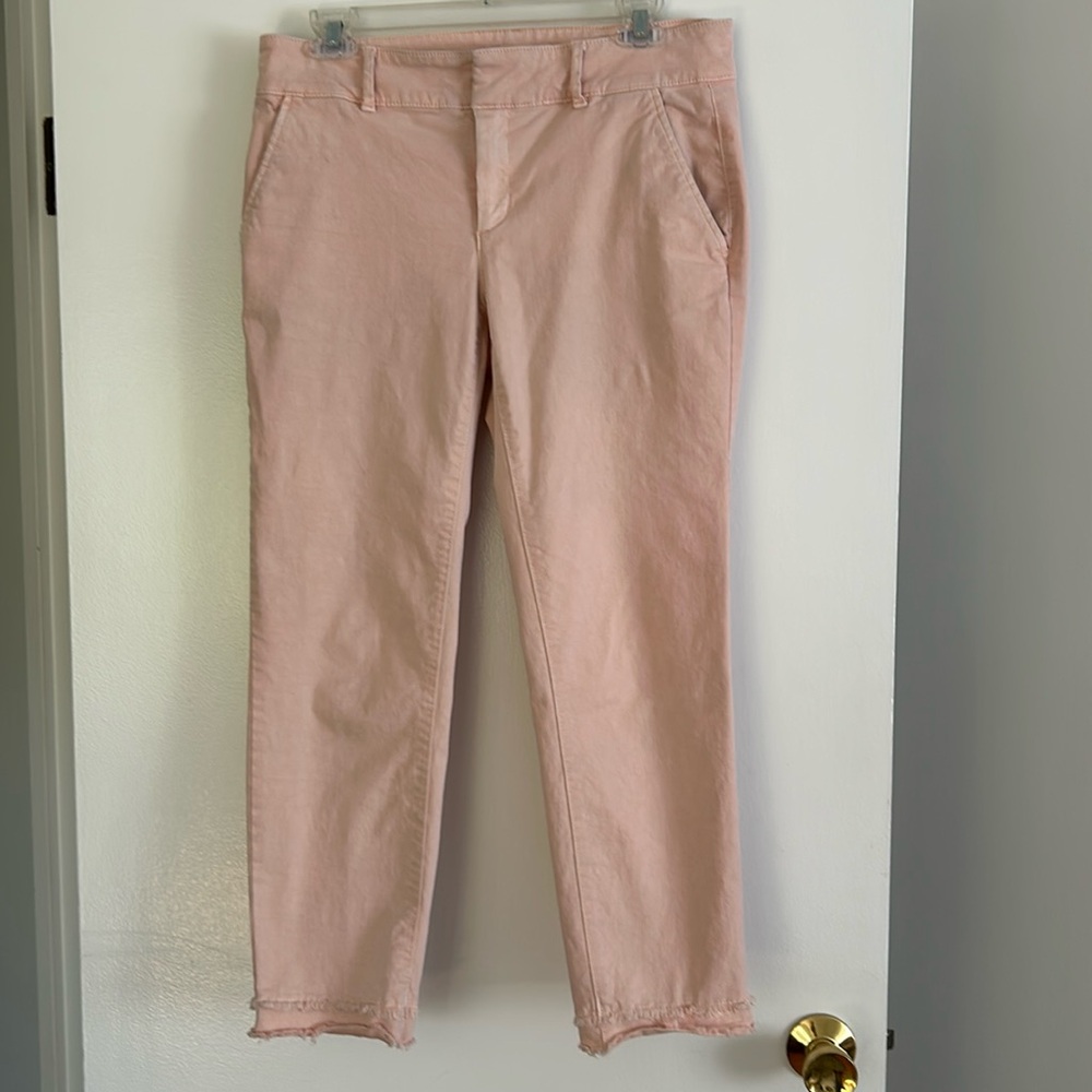 Loft light pink chinos with fringe